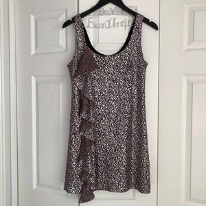 GUESS Size 7 Dress With Ruffle and Shimmer